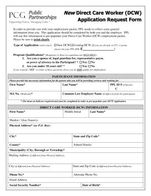 Dcw Application  Form