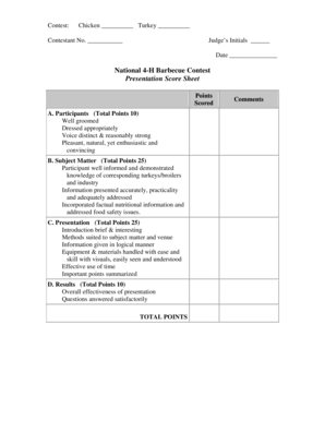  Printable Bbq Score Sheet 2010