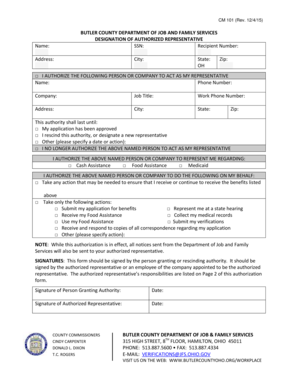 BUTLER COUNTY DEPARTMENT of JOB and FAMILY SERVICES Butlercountyohio  Form