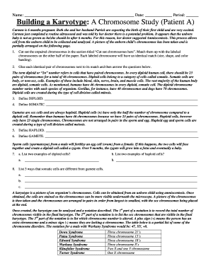 A Chromosome Study Answer Key  Form