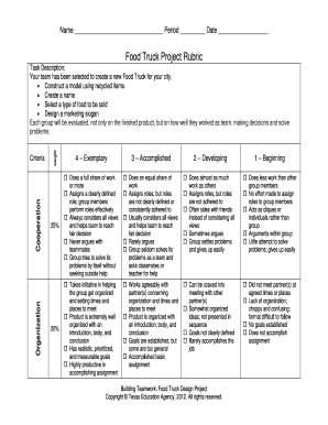 Food Truck Project PDF  Form