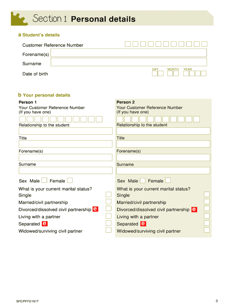  Pff2 and Cyi Form for Parents Studen Finance 2016