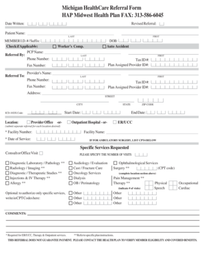 Michigan Healthcare Referral Form