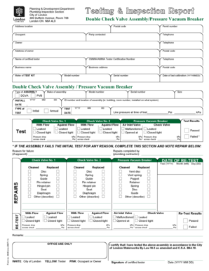 Plumbing Report Template Word  Form