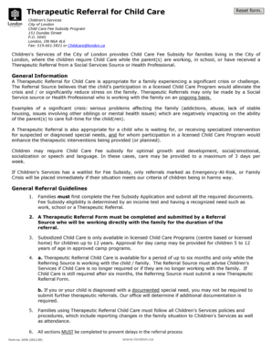 Therapeutic Referral  Form