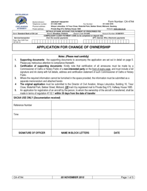  APPLICATION for CHANGE of OWNERSHIP Caa Co 2015-2024