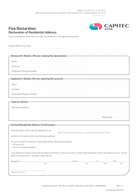 Capitec Deposit Slip  Form