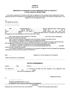 Rto Form 27 Sample Filled