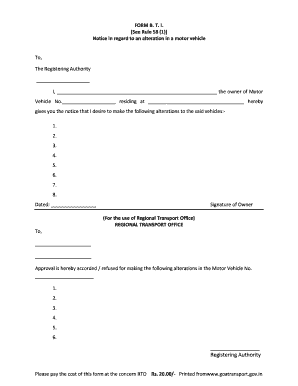 Bti Form Rto Gujarat