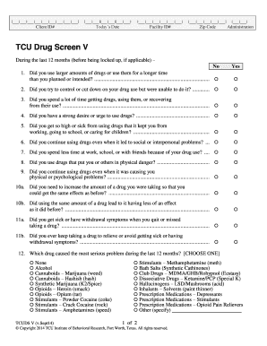 TCU Drug Screen V Ibr Tcu  Form