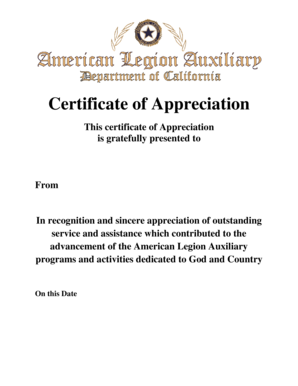 American Legion Certificate Maker  Form