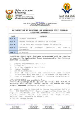 Waterberg College Application Online  Form