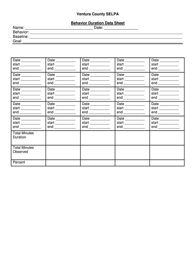 Duration Data  Form