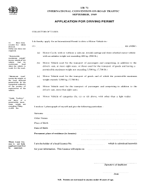 APPLICATION for DRIVING PERMIT JamaicaTax  Form