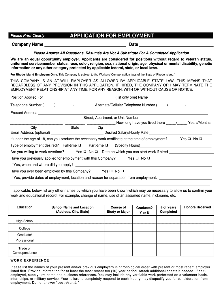 Paychex Application for Employment  Form