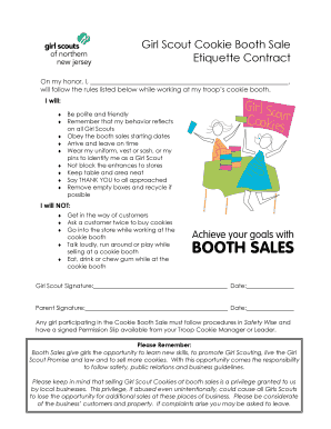 Cookie Booth Contract  Form