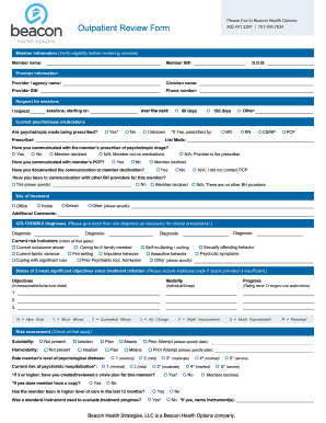 Beacon Outpatient Review Form Fill Out And Sign Printable Pdf Template Signnow