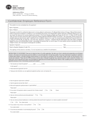  Confidential Employer Reference Form Moody 2015-2024