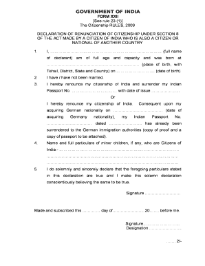 Form Xxii Filled Sample