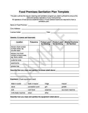 Sanitation Plan Example  Form