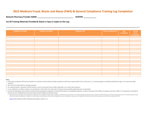 FWA Training Log OptumRx  Form