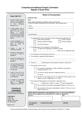 South Africa Cor  Form