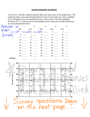 LIFE STYLE QUESTIONNAIRE SCORING SHEET  Form
