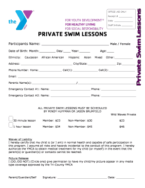 Private Swim Lessons Tri County YMCA Tri Countyymca  Form