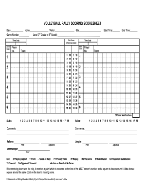 VOLLEYBALL RALLY SCORING SCORESHEET MAC Coaches Maccoaches Misd  Form