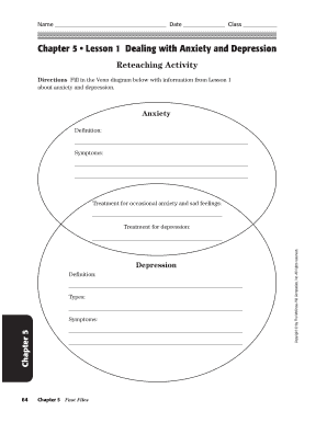 Chapter 5 Lesson 1 Dealing with Anxiety and Depression  Form