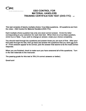 Esd Certification Test Answers  Form