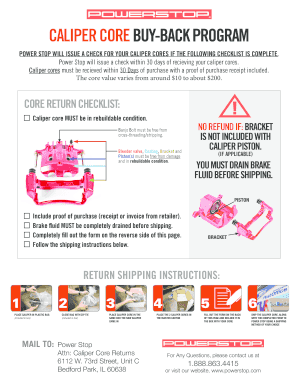 Powerstop Core Return  Form