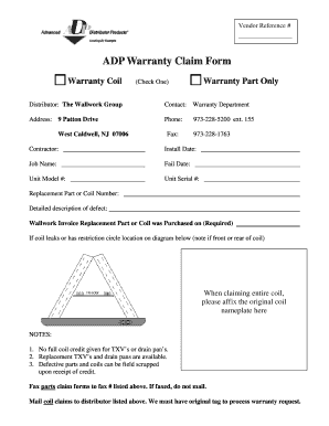 Adp Warranty  Form