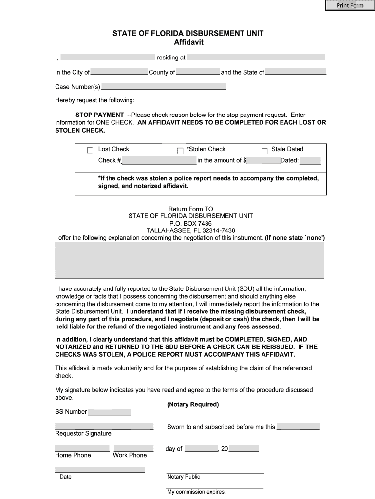  Florida Disbursement Unit 2007