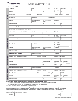  PATIENT REGISTRATION FORM Renown Health Renown 2014-2024