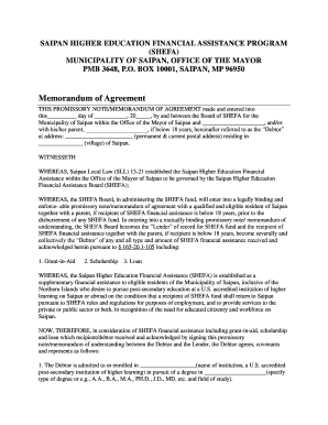 Memorandum of Agreement Saipanshefanet  Form