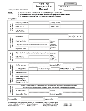 Field Trip Curriculum  Form