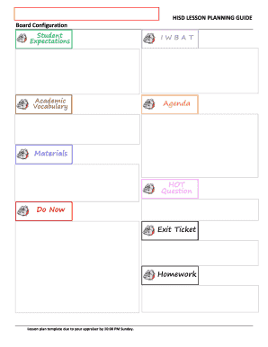 Hisd Lesson Plan Template  Form