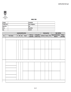 Hirac Template Excel  Form