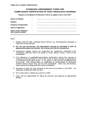 Compliance Verification Report Saf Form