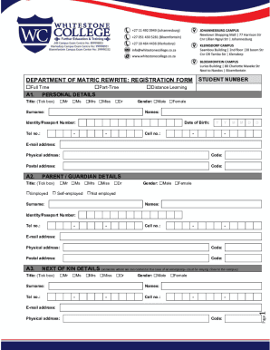 Matric Online  Form