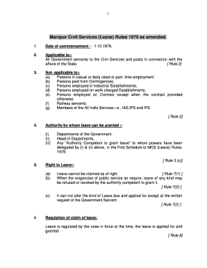 Manipur Civil Service Leave Rules 1979  Form