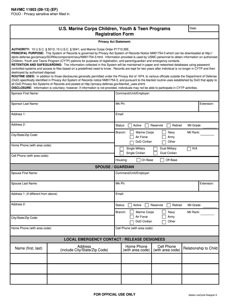 Navmc 11869  Form