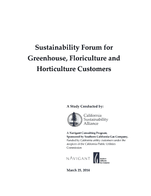 Sustainability Forum for Greenhouse Floriculture and Horticulture Sustainca  Form