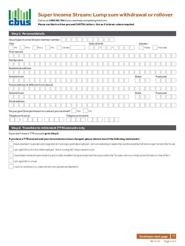 Cbus Withdrawal Form