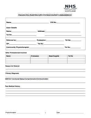 PAEDIATRIC RESPIRATORY ASSESSMENT Woscor Scot Nhs  Form