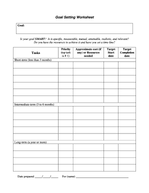 Legal Goal Setting Worksheet EXtension Articles Extension  Form
