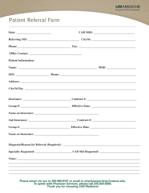 Uab Referral Form