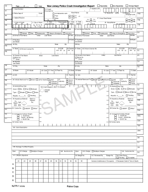 New Jersey Police Crash Investigation Report  Form