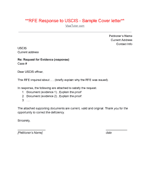 medical rfe cover letter